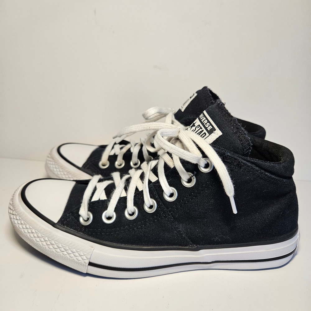 Converse Chuck Taylor All Star Madison Mid Black White Sneakers 563512F Womens 7